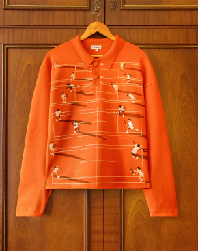 FINE KNIT TENNIS SWEATER CLAY