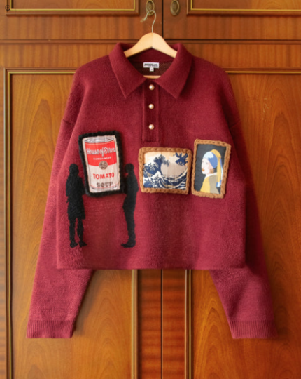 KNITTED GALLERY SWEATER IN BURGUNDY (1)
