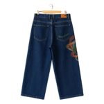 Vortex Landscape Embroidered Wide Leg Jeans Indigo g